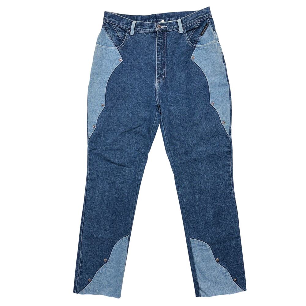 Vintage Western Ethics Jeans 18 Studded Two Tone High Waisted Riding Rodeo Show